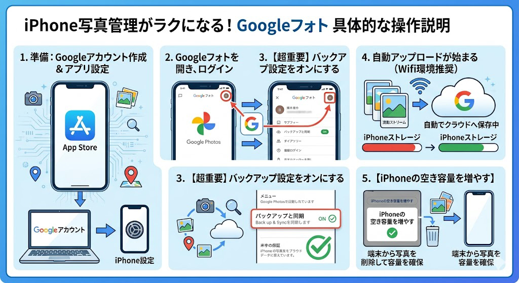 Googleフォトの操作説明