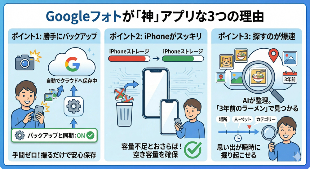 Googleフォトが便利すぎる3つの理由